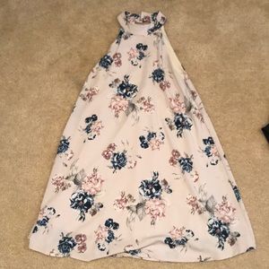 Floral halter neck mini dress